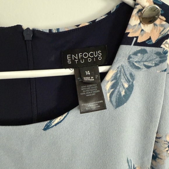 Enfocus Studio Blue & Cream Floral Midi Dress - Picture 3 of 6